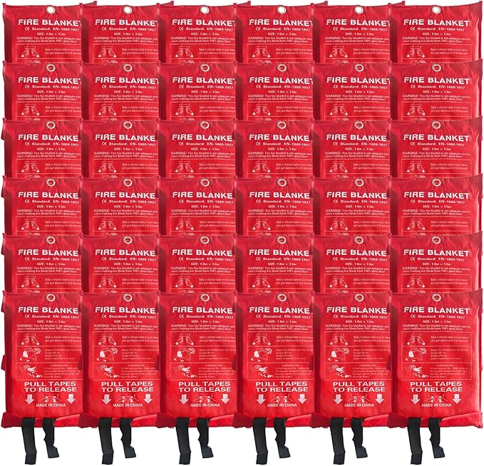 36 Packs Fire Blanket ??39.37x39.37 Inches, 1100??Heat Resistant, Emergency Fire Suppression