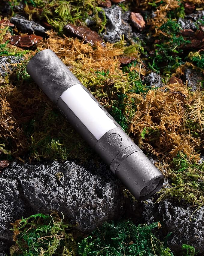 HOTO Emergency Flashlight Rechargeable, Magnetic LED Flashlight High Lumens with Window Glass