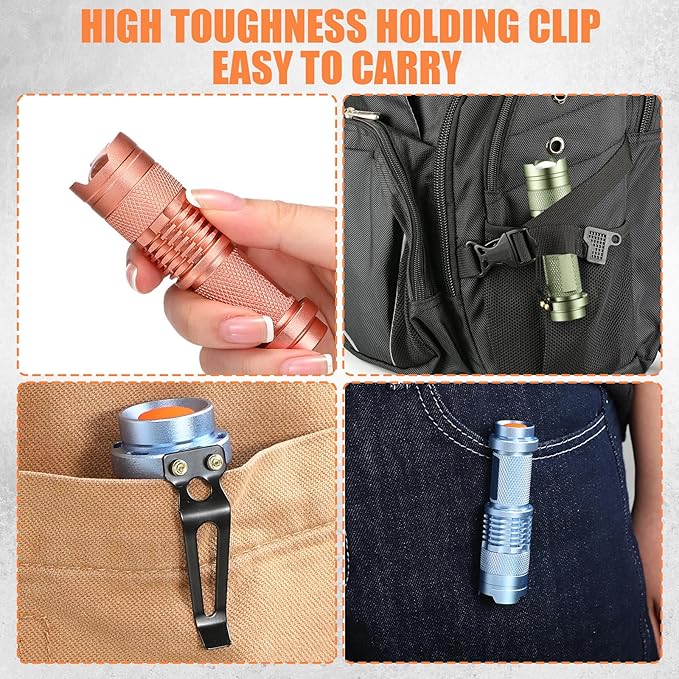 Fumete 20 Pieces LED Flashlight Mini 3 Mode Tactical Torch Small Water Resistant Pocket Flash Light