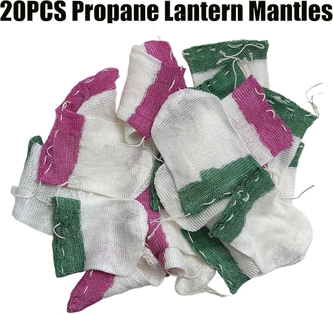20PCS Propane Lantern Mantles, 2x3.3 Inches, String Tie Style for Camping and Outdoor Gas