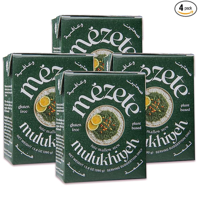 Mezete Authentic Middle Eastern Stew | Molokhia Leaves Stew | All-Natural | Ready to Eat | Shelf