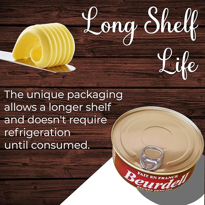 Beurdell French Salted Real Canned Butter 100% Natural Pasteurized Butter A real butter from France