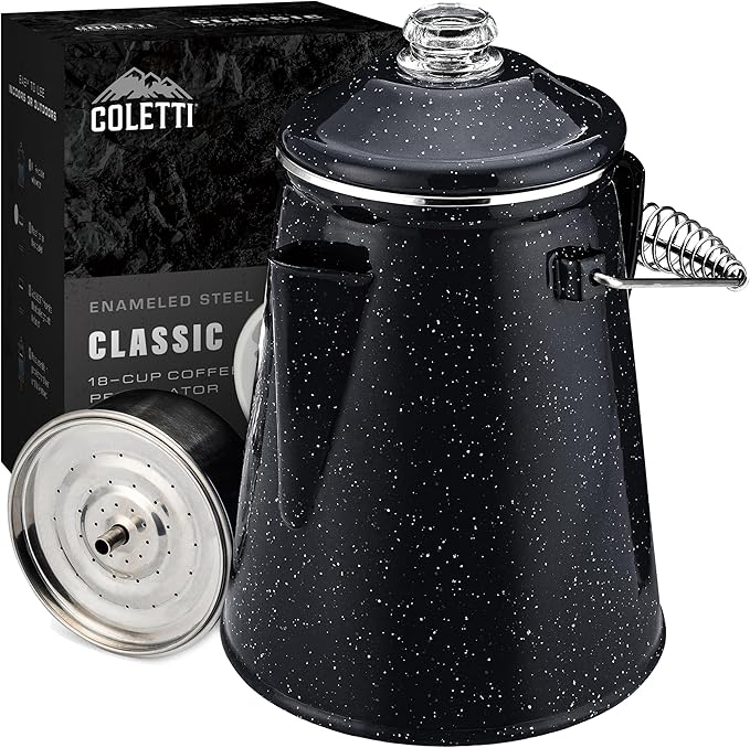 COLETTI Classic Percolator Coffee Pot — Camping Coffee Percolator, Campfire Coffee Pot – Camping