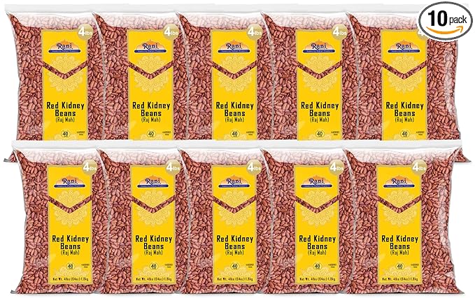 Rani Red Kidney Beans, Light 64oz (4lbs) 1.81kg ~ Pack of 10~640oz (40lbs) 18.14kg Total ~ All