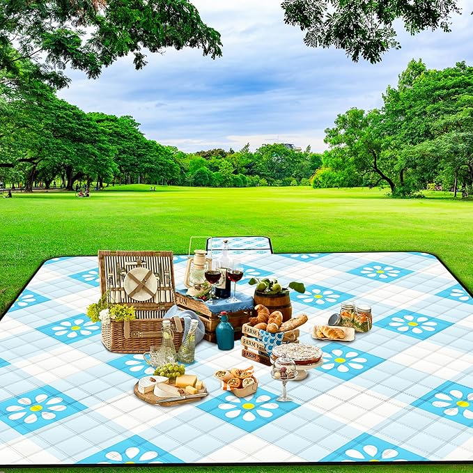 Extra Large Picnic Blanket Waterproof,80"x 80"Foldable Machine Washable Beach Blankets,Outdoor