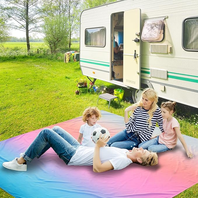Beach Blanket Waterproof Sandproof Beach Mat 79" X 83"/10'x9'for 2-8 Adults Quick Drying Outdoor
