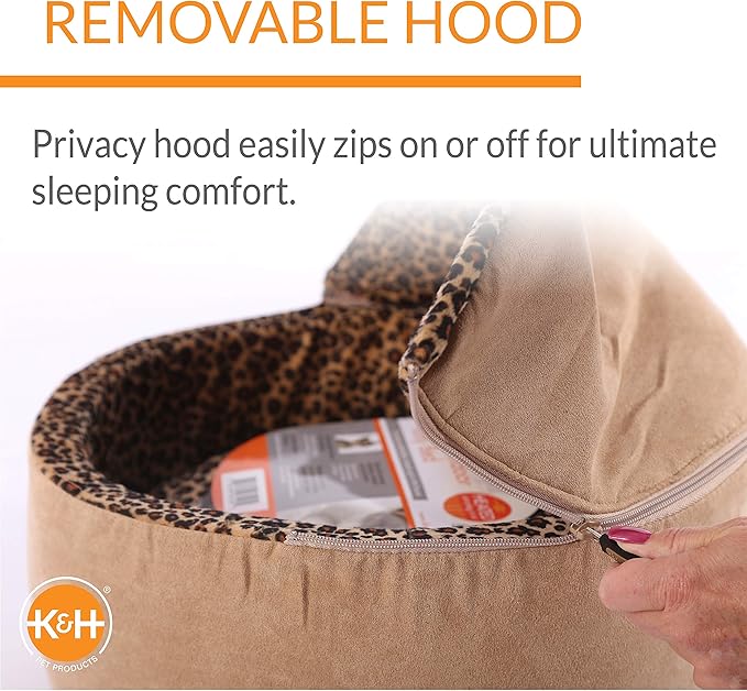 K&H Pet Products Thermo-Kitty Bed Deluxe Heated Cat Bed for Large Kitties - Indoor Heated Pet Bed