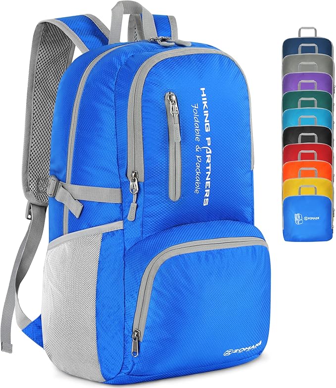 ZOMAKE Lightweight Packable Backpack, 35L Light Foldable Hiking Backpacks Water Resistant
