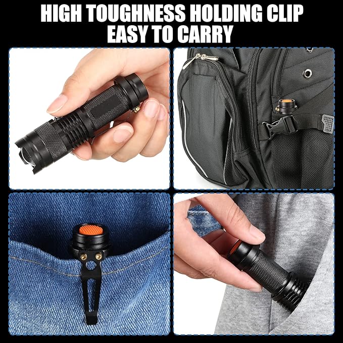 Fumete 20 Pieces LED Flashlight Mini 3 Mode Tactical Torch Small Water Resistant Pocket Flash Light
