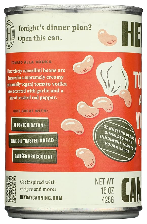 Heyday Canning Co Tomato alla Vodka Cannellini Beans, 15 OZ