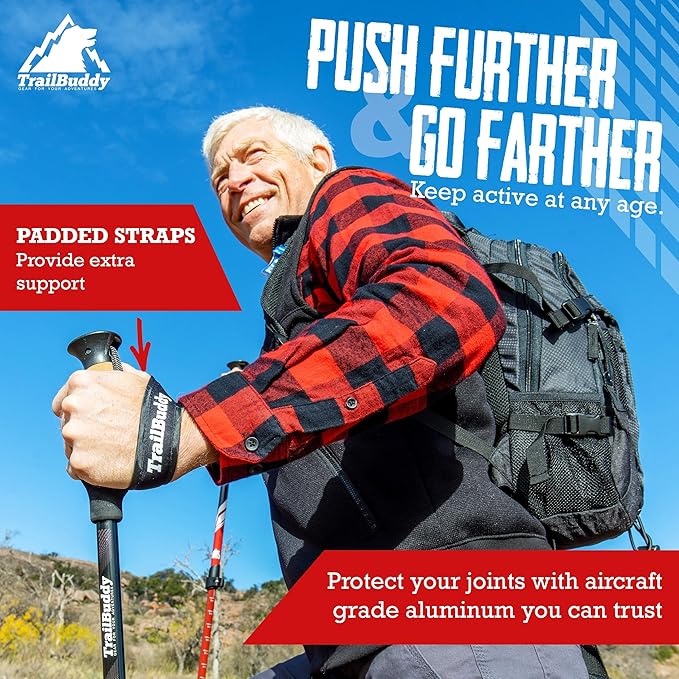 TrailBuddy Trekking Poles ??Lightweight 7075 Aluminum Hiking Poles for Women, Men & Seniors