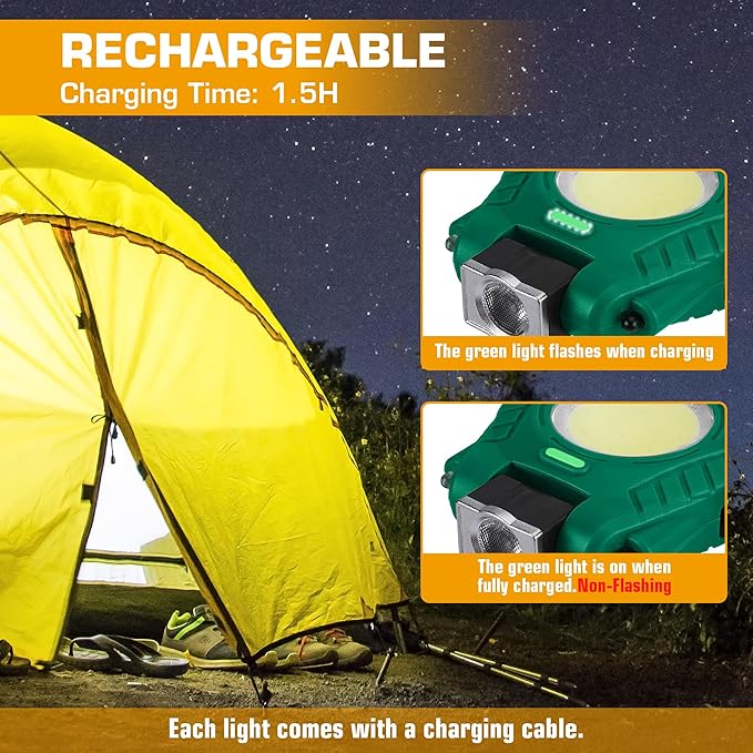 EverBrite 2 Pack COB Keychain Work Light, Mini Rechargeable Magnetic Keychain Light, Sensor Mode