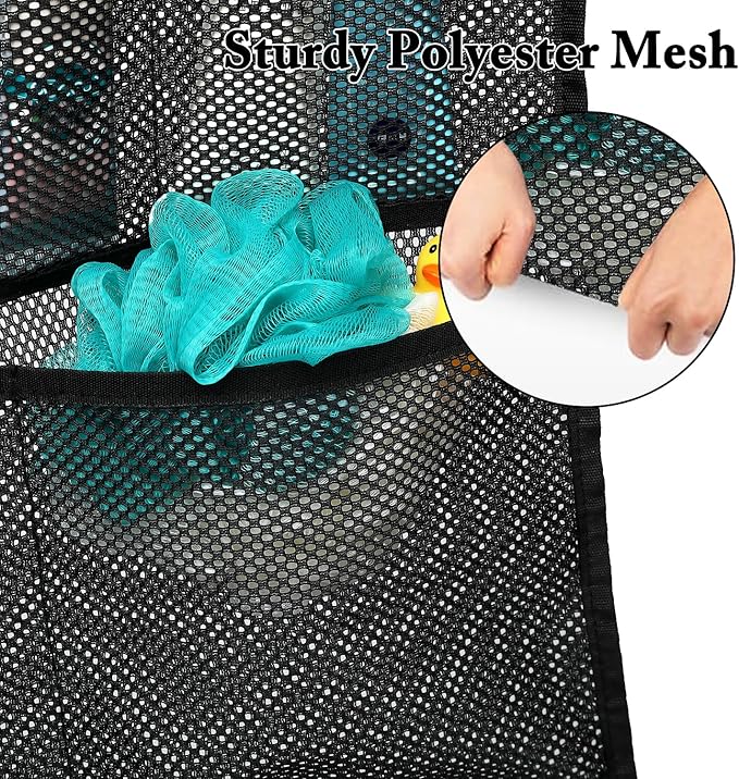 Mesh Shower Caddy Hanging, Quick-Drying Shower Organizer with 7 Pockets, Portable Bathroom