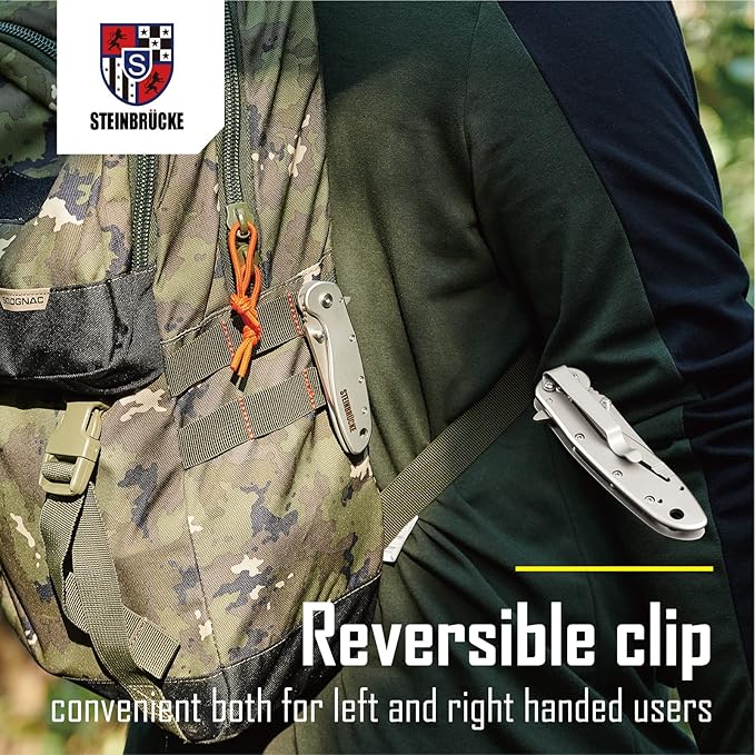 Pocket Knife for Men with Clip - Heavy Duty Folding Pocket Knives, 3.1" 14C28N Stainless Steel