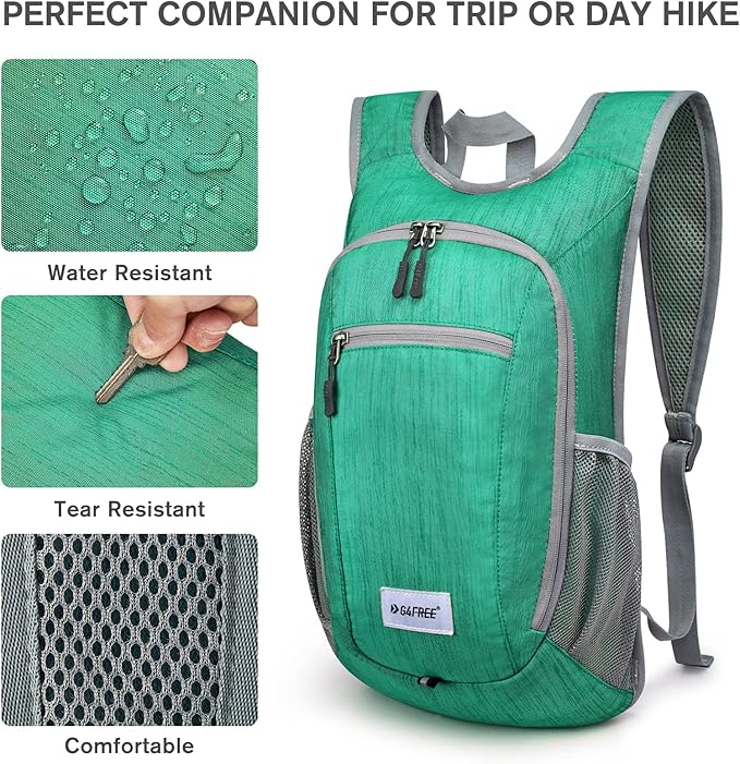 G4Free 10L/15L Hiking Backpack Lightweight Packable Hiking Daypack Small Travel Outdoor Foldable