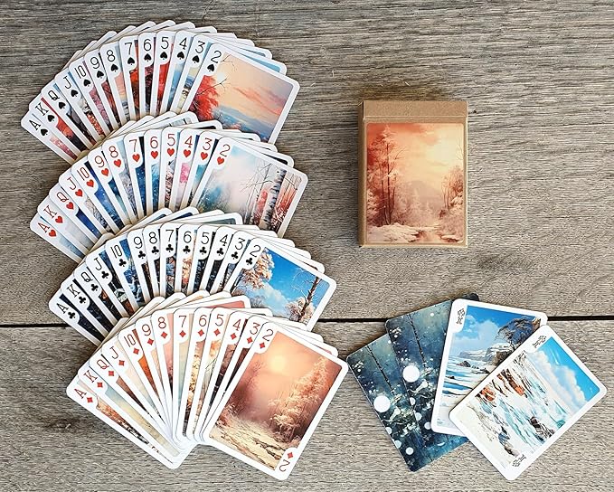 Frosty Morning Playing Cards (Poker Deck 54 Cards All Different) Frosty Winter Forest Landscapes