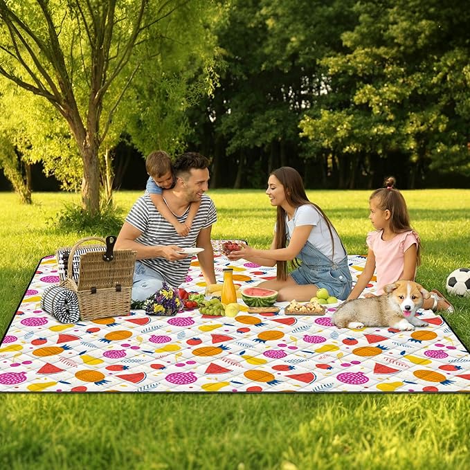 Poedist Extra Large Picnic Blanket Waterproof,80"x 80"Foldable Machine Washable Beach