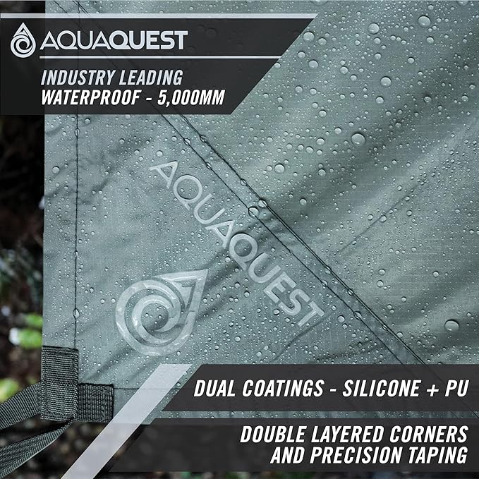 AquaQuest Guide Tarp ??Ultralight Waterproof (5,000 mm) Seam-Taped 40D Ripstop Rain Fly for