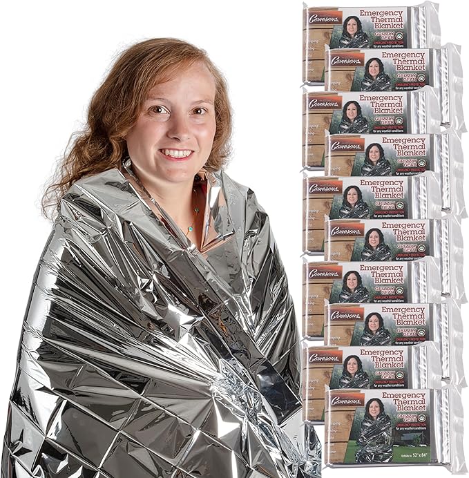 Emergency Mylar Thermal Blankets (10 Pack) Survival Kit Camping Space Blanket - Perfect for Hiking