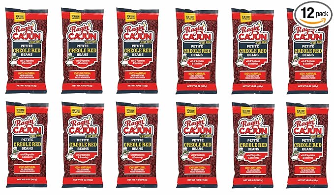 Seasoned Petite Red Beans 16 oz Ragin Cajun (Pack of 12)