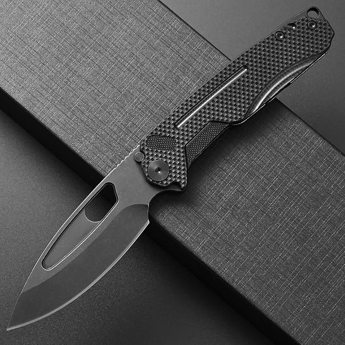 Ccanku C1136 Folding Knife,D2 Steel Blade+ G10&Steel Handle EDC Tool,Outdoor Hunting Camping