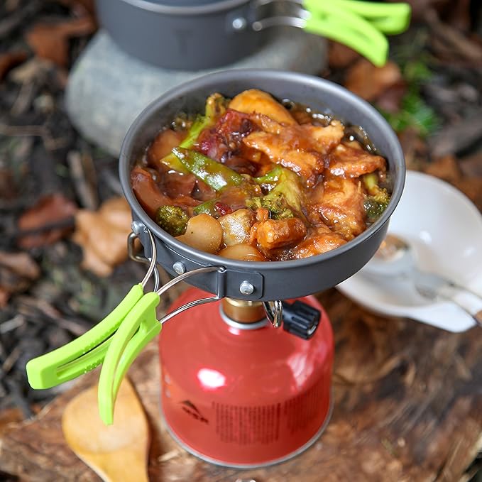 MalloMe Camping Cookware Mess Kit for Backpacking Gear ??Camping Cooking Set - Camping Pots and