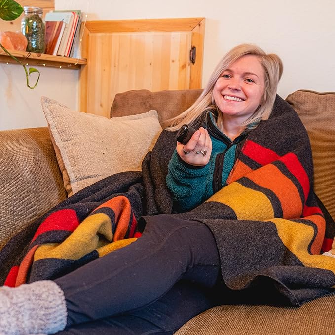 Arcturus Rainier Wool Blanket - Warm, Heavy, Washable, Bed Blanket | Great for Home & Camping
