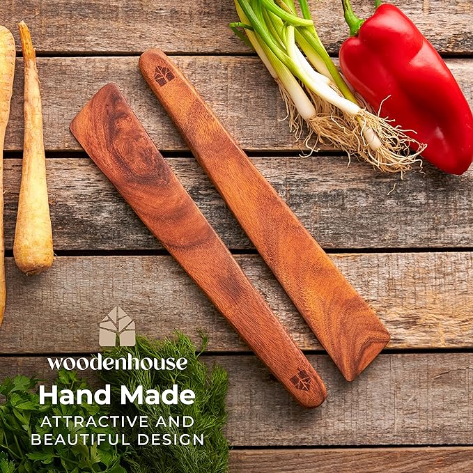 Wooden Spatula for Cooking ??12 Inch Teak Spatula Turner & Flipper for Cast Iron, Flat Egg &
