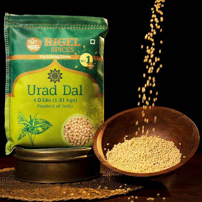 Rigel Spices | Urad Dal (4 Pounds) | Whole white | Rich in Protein
