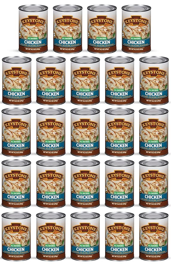 Keystone All Natural Premium Canned Chicken 14.5 Oz Fully Cooked | No Water Added | Ready to Meat |