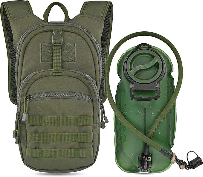 MARCHWAY Tactical Molle Hydration Pack with 2.5L TPU Water Bladder, Low-Profile Organized Military