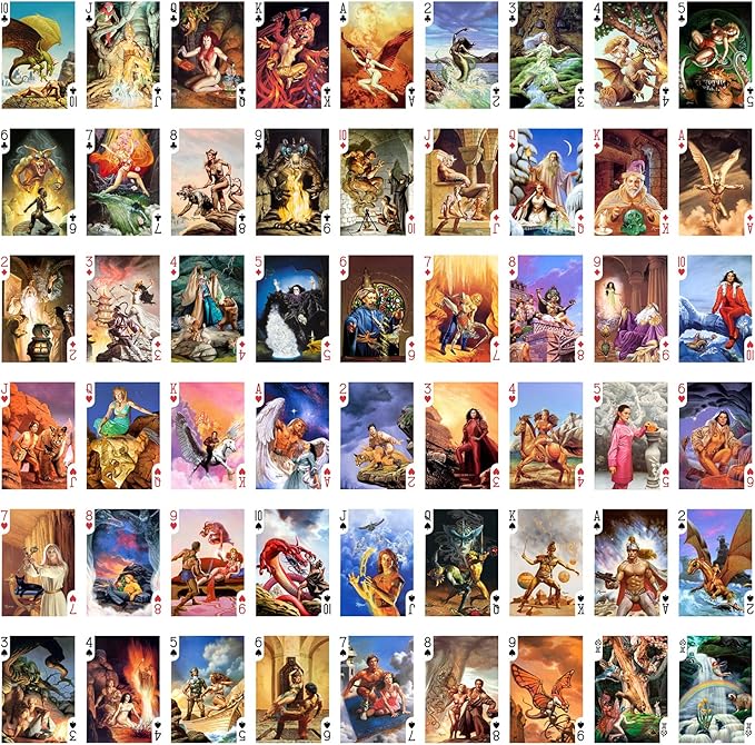 Fantasy SCI FI Playing Cards (Poker Deck 54 Cards All Different) Vintage Retro Comic Posters