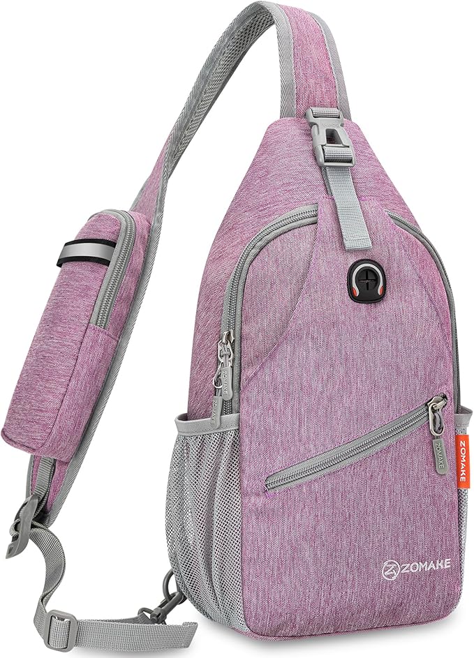 ZOMAKE Sling Bag,Small Crossbody Sling Backpack,Water Resistant Shoulder Daypack for Travel,Anti