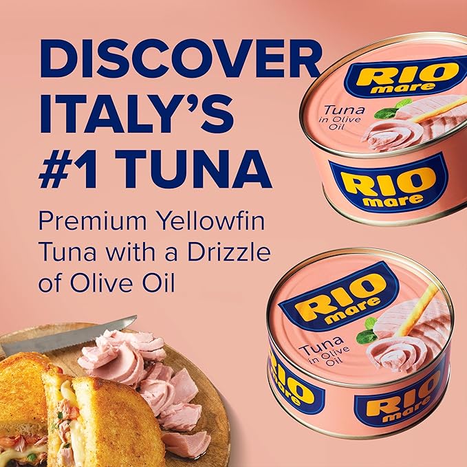 Rio Mare Premium Yellowfin Tuna with a Drizzle of Olive Oil, 2.3 Ounce Can (24 Pack), Italy's No.1