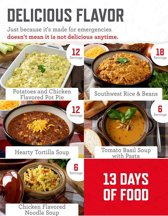 ReadyWise Emergency Food Supply - 120 Servings Favorites Sample Bucket, Survival Food Kit, Freeze