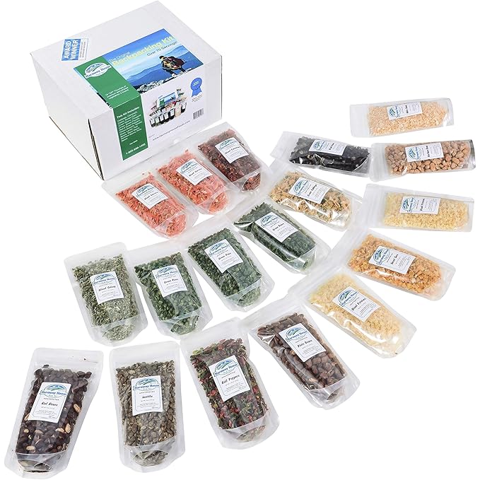 The Backpacking Kit - 18Ct Premium Lightweight Meals in 1 Cup Resealable Pouches by Harmony House