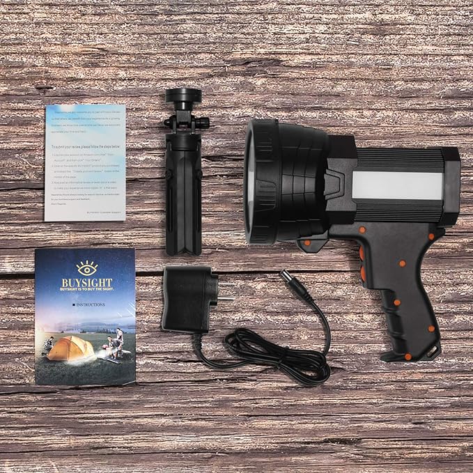 BUYSIGHT Rechargeable Spotlight, 1000,000 -Lumen Spot Lights Hand held Large Flashlight Handheld