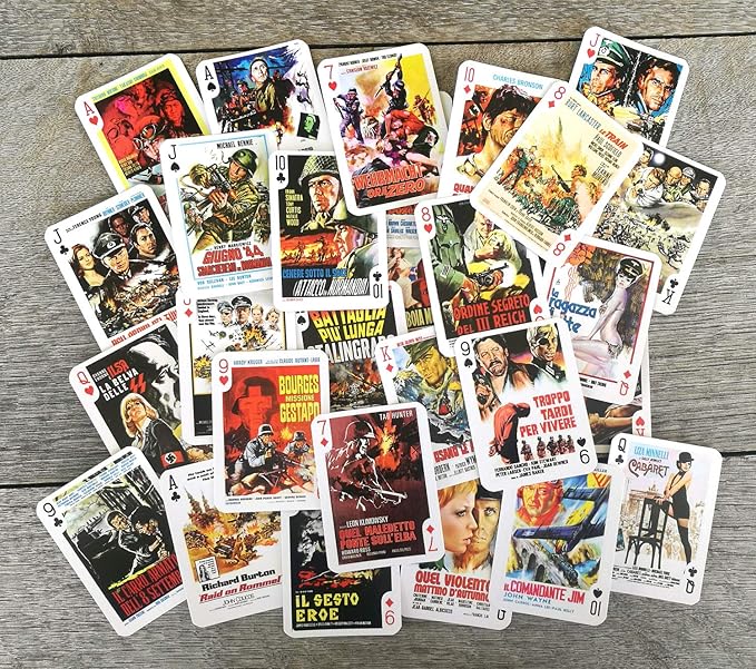 WWII Movies Playing Cards (Poker Deck 54 Cards All Different) Vintage WWII World War Movies Covers