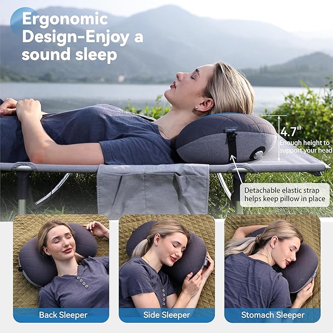 MARCHWAY Ultralight Inflatable Camping Pillow with Soft Washable Cover, Compact Compressible