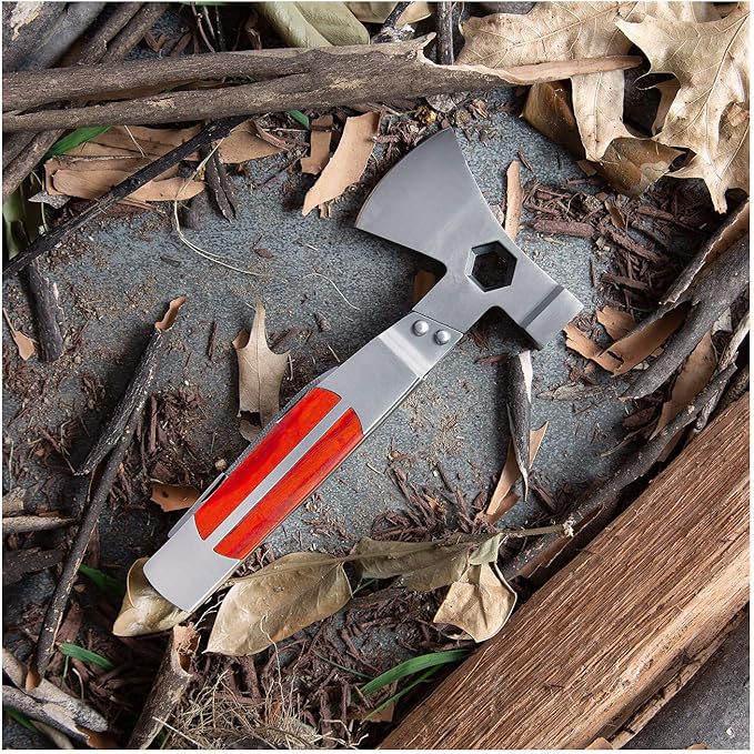 Sheffield 12301 Axe Multi Tool, 12-in-1 Camping Knives & Tools, Utility Tool Double Axe Head