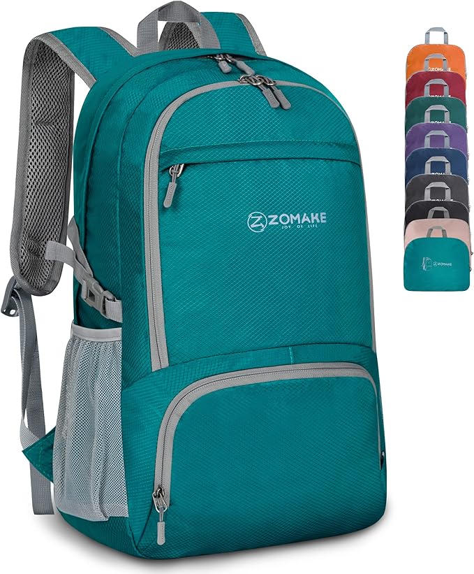 ZOMAKE Lightweight Packable Backpack 30L, Foldable Hiking Backpacks Water Resistant Compact Folding