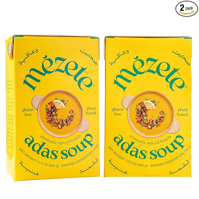 Mezete Traditional Middle Eastern Soup | Adas Lentil Soup | Plant-Based | All-Natural | Gluten-Free
