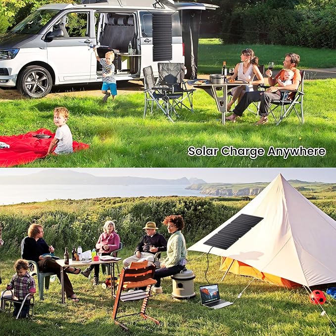 21W Portable Solar Panel - Foldable Solar Charger with Dual USB-A/USB-C for Phone Laptop Camping