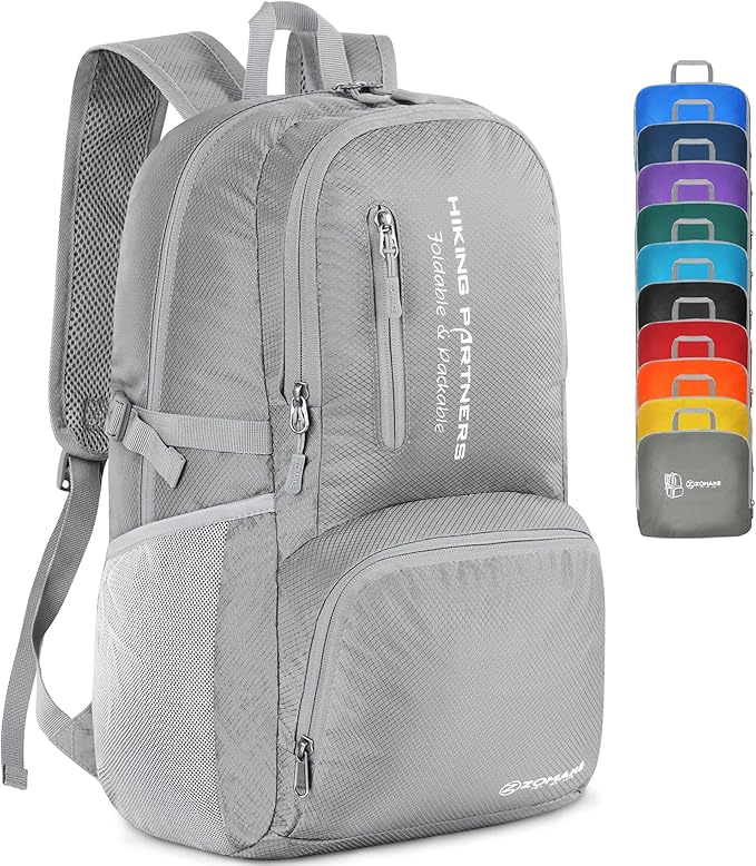 ZOMAKE Lightweight Packable Backpack, 35L Light Foldable Hiking Backpacks Water Resistant