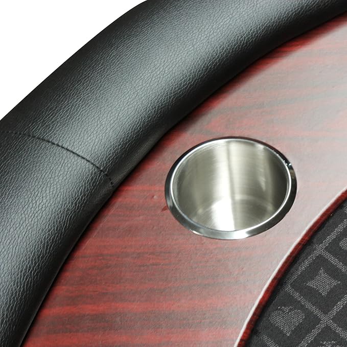 Poker Table 96 inches Light Series for 10 Player Games with Cup Holders Wooden Racetrack Felt