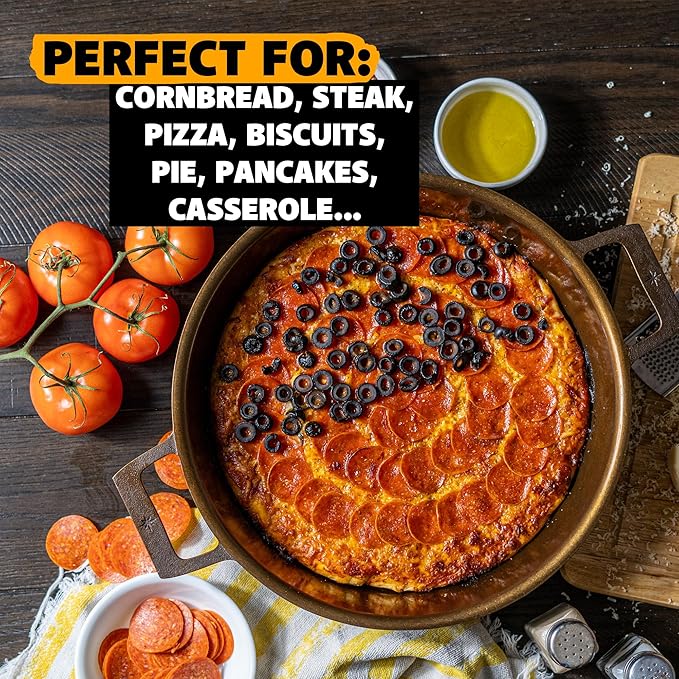 Stargazer 13.5-Inch Cast Iron Skillet | Made in USA, Seasoned, Premium Frying Pan for Grilling