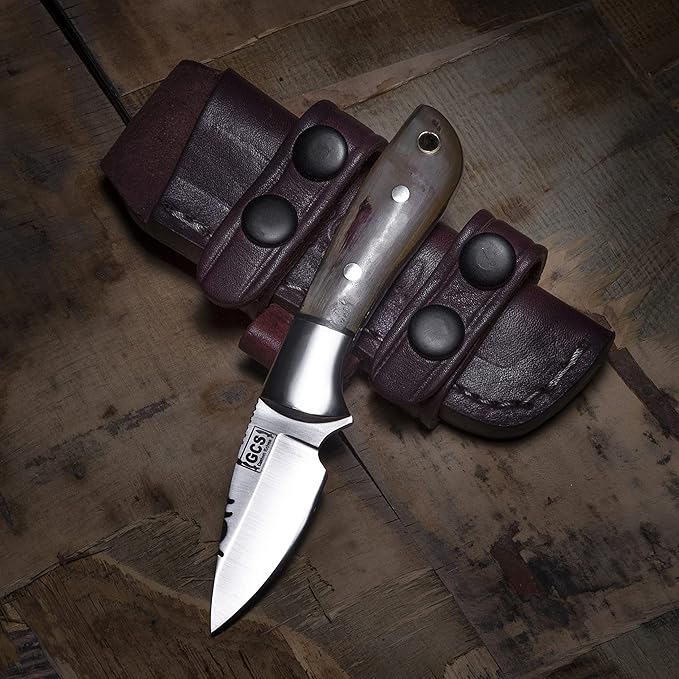 GCS Handmade D2 Tool Steel Tactical knife Hunting Knife CampKnife with leather sheath Full tang