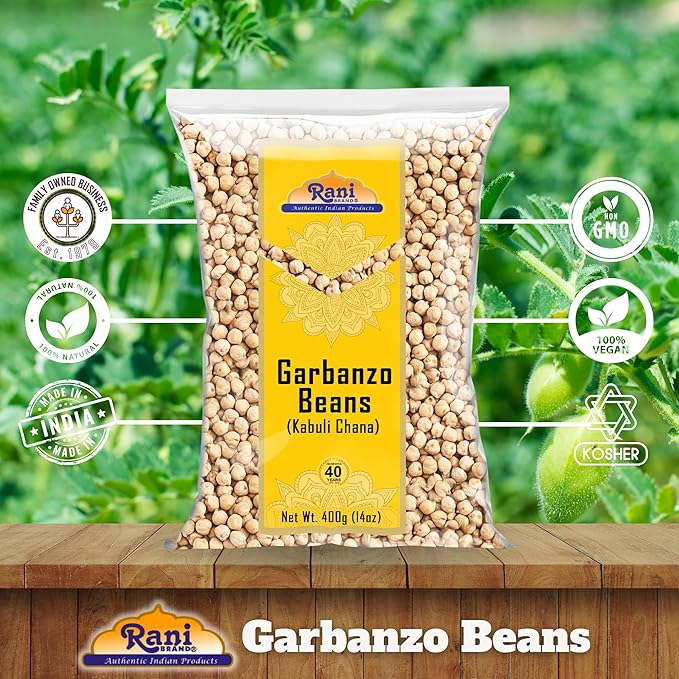 Rani Garbanzo Beans (Kabuli Chana) 14oz (400g) ~ All Natural | Vegan | Gluten Friendly | NON-GMO |