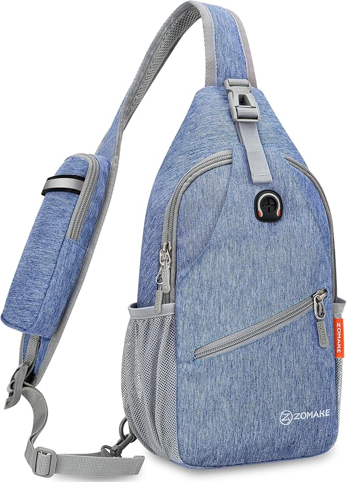 ZOMAKE Sling Bag,Small Crossbody Sling Backpack,Water Resistant Shoulder Daypack for Travel,Anti