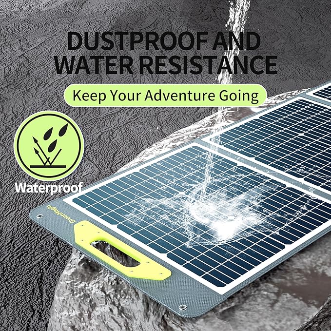 Greenmagic120W Portable Solar Panel 19V, 120W Foldable Solar Panels Kit with Adjustable Kickstands